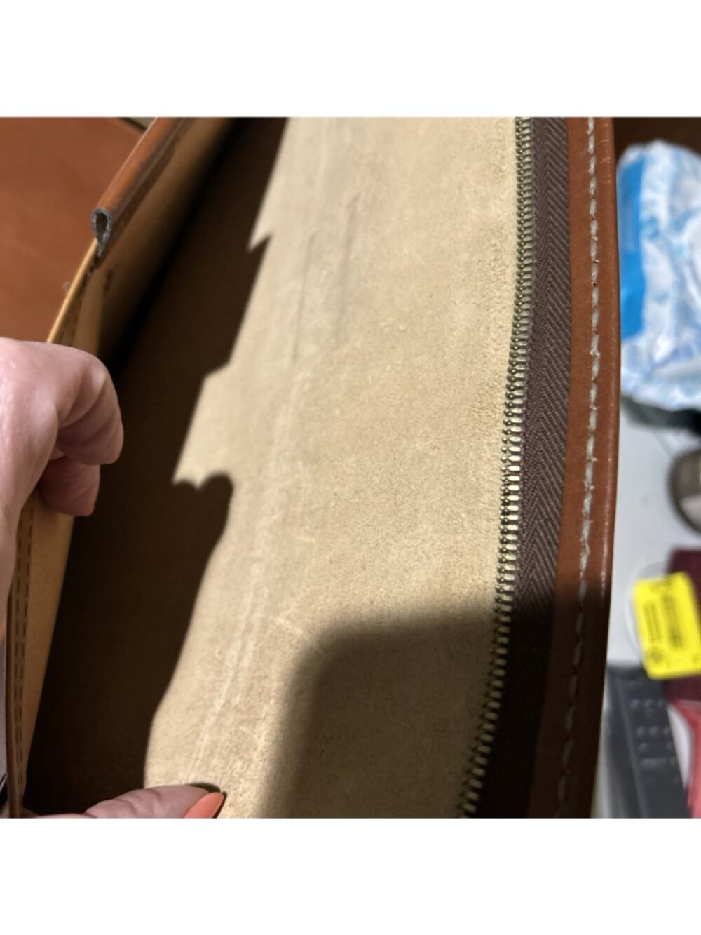 VTG Brown Top Grain Leather Folder Portfolio Document Holder Zip 15” X 11” - Picture 13 of 16
